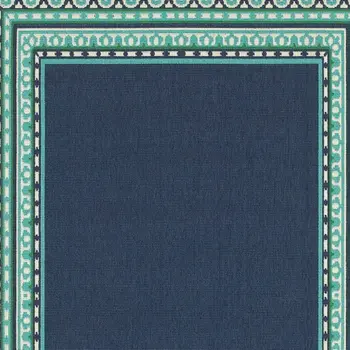 8' X 11' Blue and Green Indoor Outdoor Area Rug
