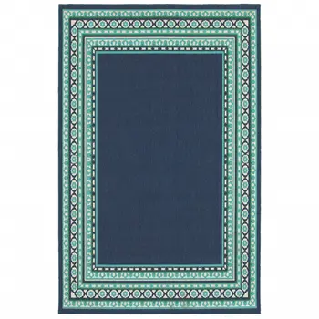 Blue and Green Indoor Outdoor Area Rug