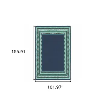 Blue and Green Indoor Outdoor Area Rug