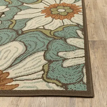 7' X 10' Blue Indoor Outdoor Area Rug