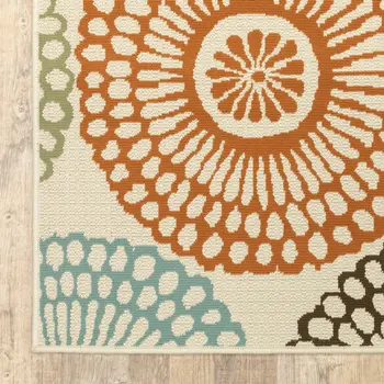 8' Beige Indoor Outdoor Runner Rug