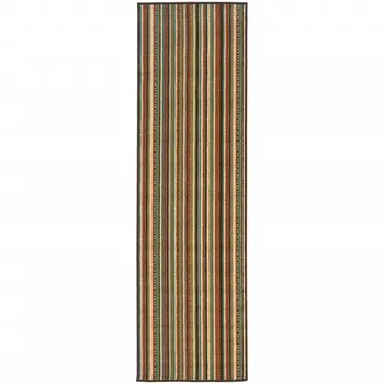 8' Green Indoor Outdoor Runner Rug