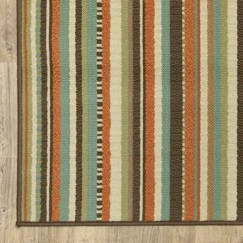 5' X 8' Green Indoor Outdoor Area Rug