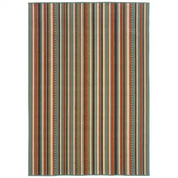 5' X 8' Green Indoor Outdoor Area Rug