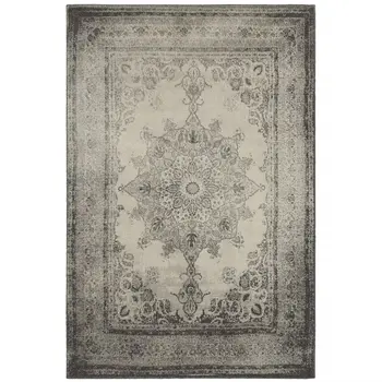 12' X 15' Gray and Ivory Area Rug
