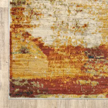 2' X 3' Blue And Orange Area Rug