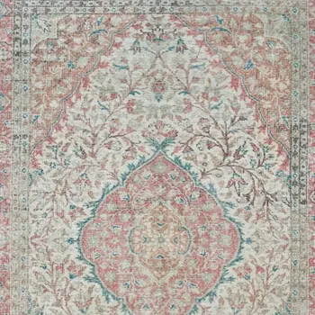 8' X 10' Ivory And Pink Oriental Area Rug