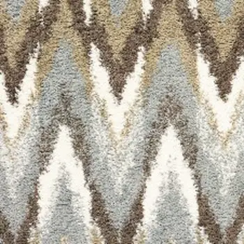 8' X 11' Gray And Taupe Ikat Pattern Area Rug