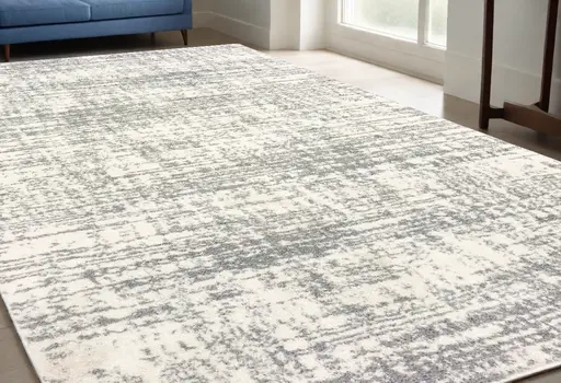 5' X 8' Ivory And Gray Abstract Strokes Area Rug