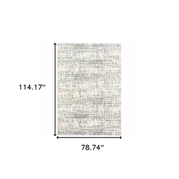7' X 10' Ivory And Gray Abstract Strokes Area Rug