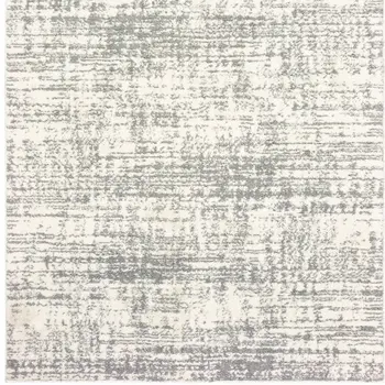 7' X 10' Ivory And Gray Abstract Strokes Area Rug