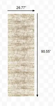 2' X 8' Ivory And Gray Abstract Strokes Runner Rug