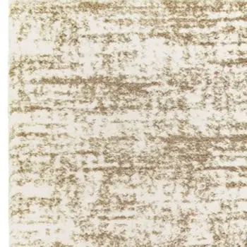 2' X 8' Ivory And Gray Abstract Strokes Runner Rug
