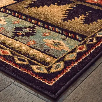 8' X 10' Gold and Ivory Power Loom Area Rug