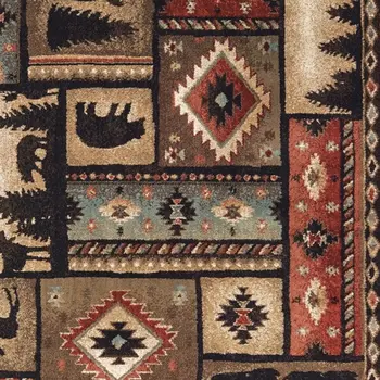 10' X 13' Black And Brown Nature Lodge Area Rug