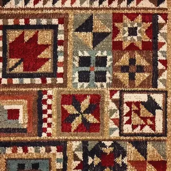 2' X 8' Brown And Red Ikat Patchwork Runner Rug