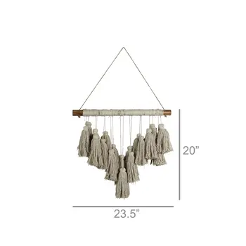 20" X 4" Beige Cotton Novelty Hanging Tapestry