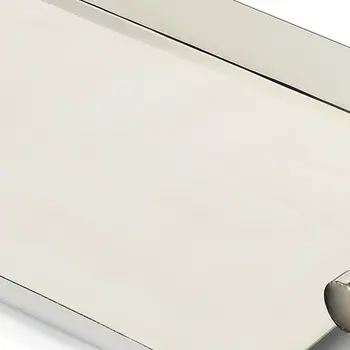 19" Silver Stainless Steel Serving Tray With Horn Handles