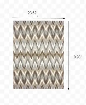 2' X 3' Gray Shag Power Loom Area Rug