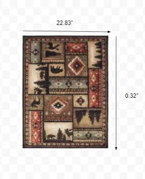 2' X 3' Gold and Ivory Power Loom Area Rug