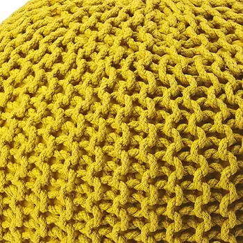 19" Gold Round Pouf Ottoman