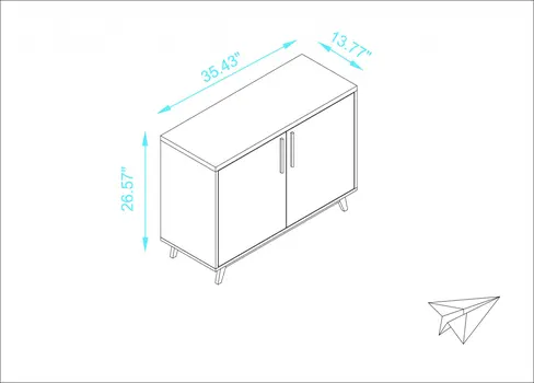 Modern White And Natural Two Door Buffet