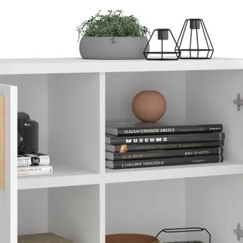 Modern White And Natural Two Door Buffet