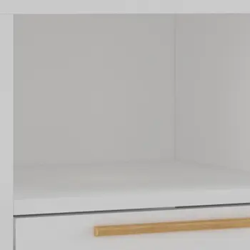 Modern White And Natural Flair Night Stand