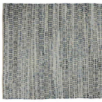 5' X 8' Blue and Gray Area Rug