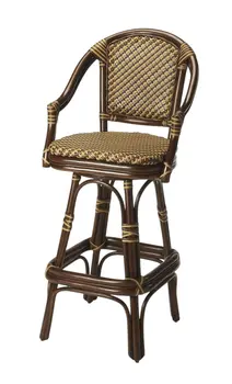 30" Brown Heavy Duty Rattan Bar Chair