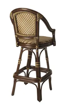 30" Brown Heavy Duty Rattan Bar Chair