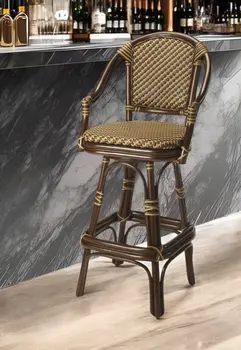 30" Brown Heavy Duty Rattan Bar Chair