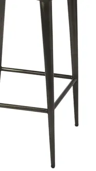 32" Brown and Black Manufactured Wood and Iron Bar Chair