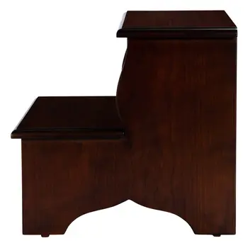 15" Dark Brown Solid Wood and Solid and Manufactured Wood Backless Bar Chair