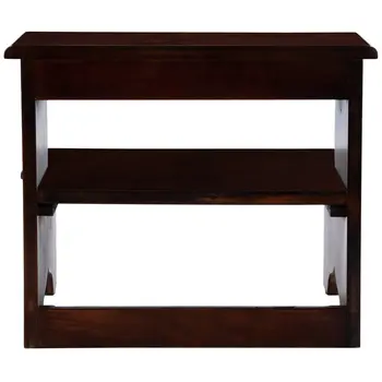 15" Dark Brown Solid Wood and Solid and Manufactured Wood Backless Bar Chair