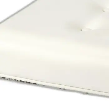 21" White and Clear Faux Leather Tufted Ottoman