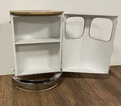 31" White And Wood Brown Solid Wood End Table With Two Shelves