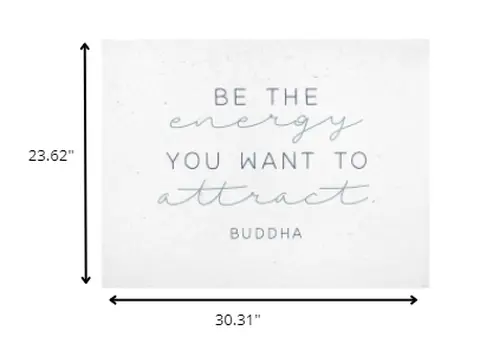 24" X 30" White Be The Energy Hanging Text Wall Decor