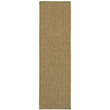 8' Tan Indoor Outdoor Runner Rug