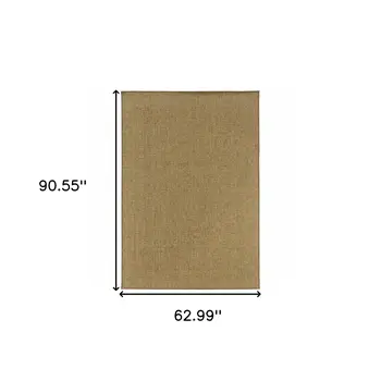 5' X 8' Tan Indoor Outdoor Area Rug