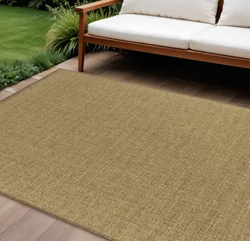 7' X 10' Tan Indoor Outdoor Area Rug