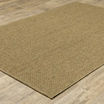 8' X 13' Tan Indoor Outdoor Area Rug