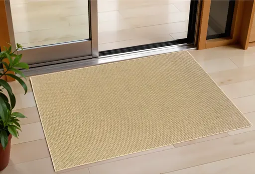 2' X 4' Beige Chevron Indoor Outdoor Area Rug