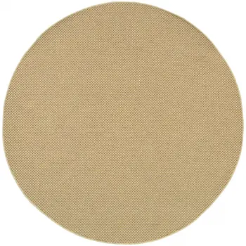 8' X 8' Beige Round Indoor Outdoor Area Rug