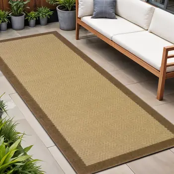 8' Beige Indoor Outdoor Area Rug
