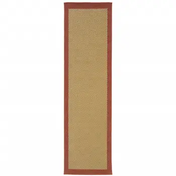 8' Beige Indoor Outdoor Runner Rug