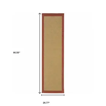 8' Beige Indoor Outdoor Runner Rug