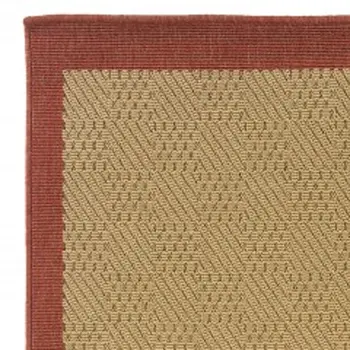 8' Beige Indoor Outdoor Runner Rug