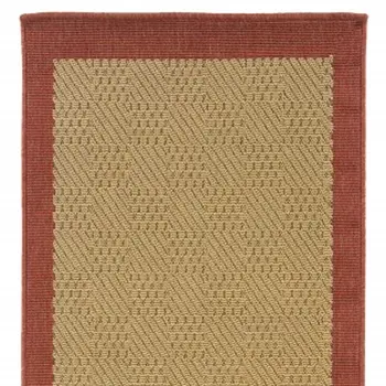 8' Beige Indoor Outdoor Runner Rug
