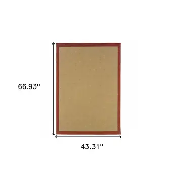 4' X 6' Beige Indoor Outdoor Area Rug